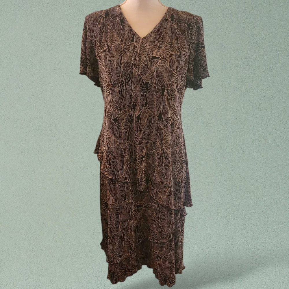 Connected Apparel Layered Palm Dress